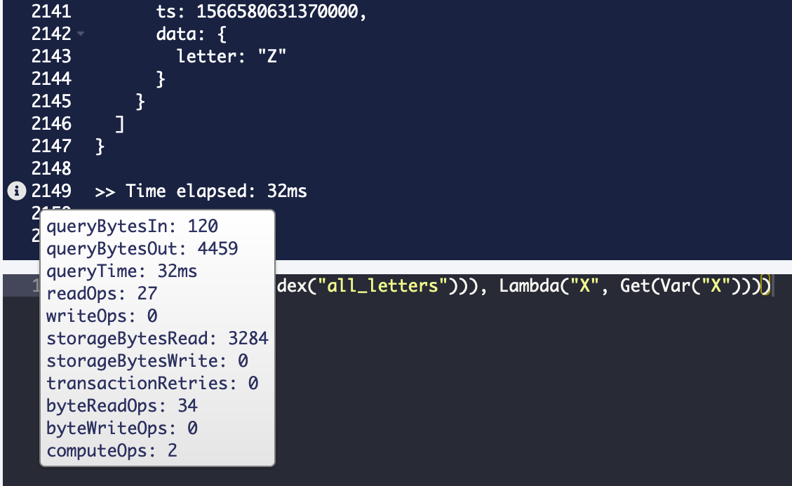 Billable operations in the Web Shell